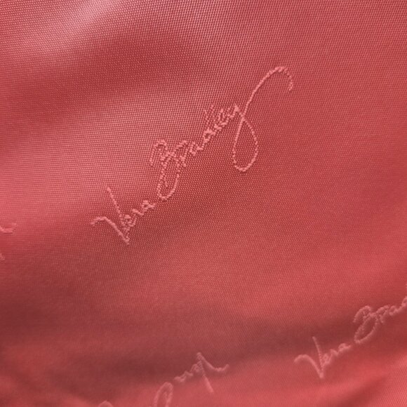 Vera Bradley Frill Messenger Bag Happy Snails Pink Leaf Vinyl - Picture 4 of 10